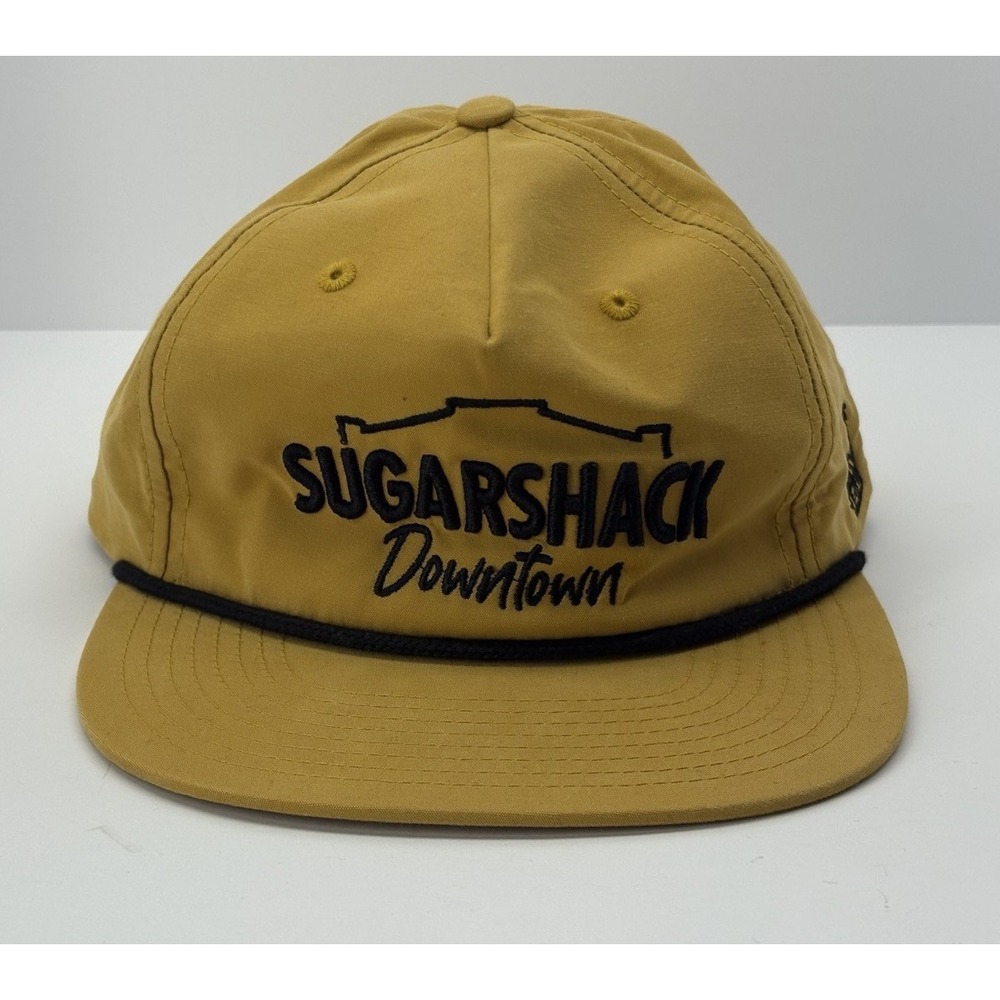 Sugar Shack Bonita Springs Florida Rope Brim Hat Mustard Yellow Adjustable NWT